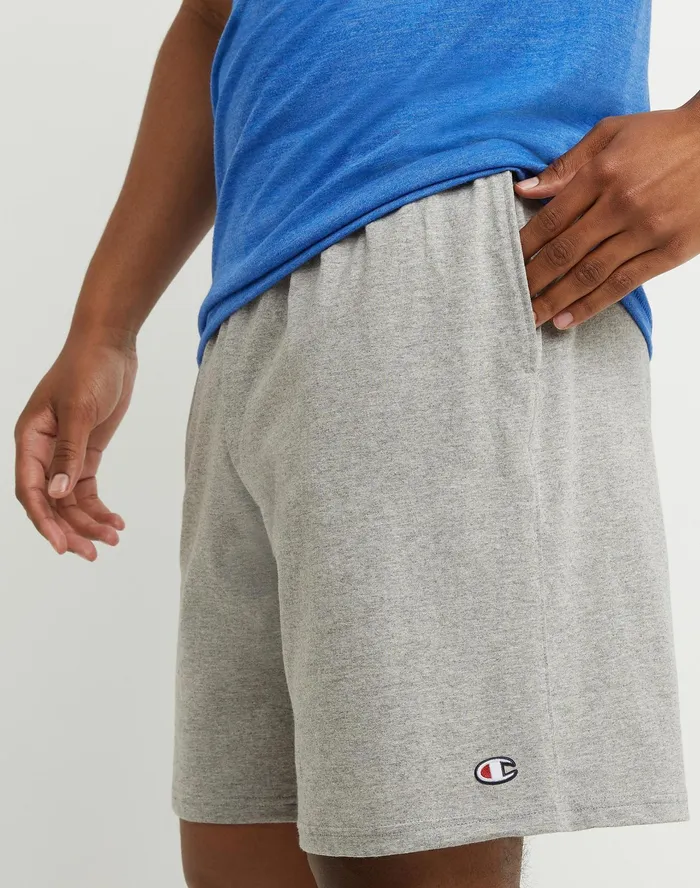 Lightweight Lounge Shorts C Patch Logo 9034 Oxford Grey Men Champion Shorts