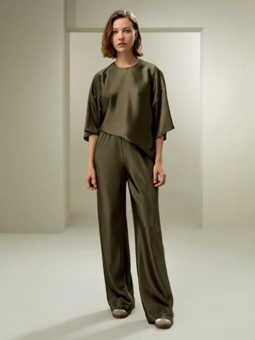 Lilysilk 32MM DoubleFaced Silk Charmeuse Bias Cut Pants Women Bottoms