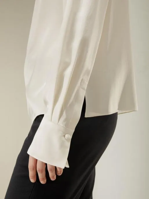 Lilysilk Asymmetrical Silk Blouse With Puff Sleeves Women Blouses Shirts