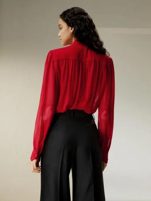 Lilysilk Bow Tie Silk Jasmine Blouse Women Blouses Shirts