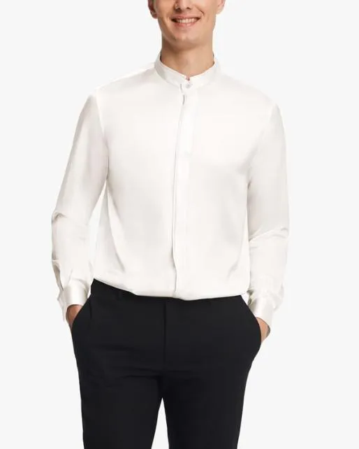 Lilysilk Classic Concealed Placket Silk Men Shirt Men Shirts