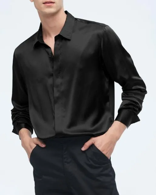 Lilysilk Classic Long Sleeve Silk Shirt For Men Men Shirts
