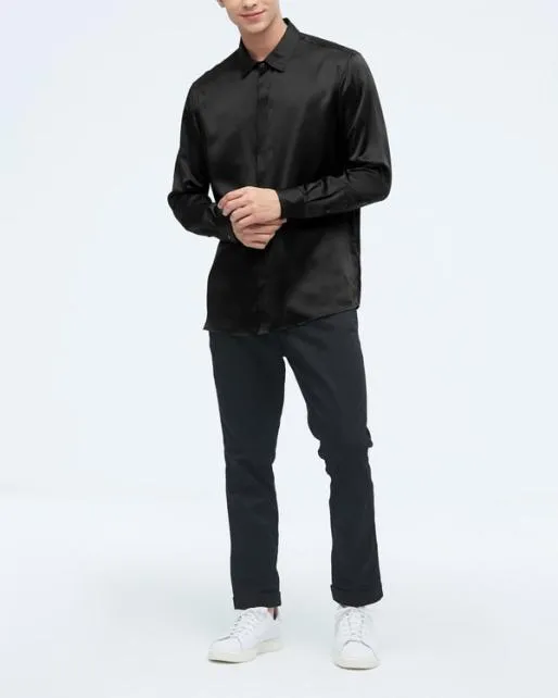 Lilysilk Classic Long Sleeve Silk Shirt For Men Men Shirts