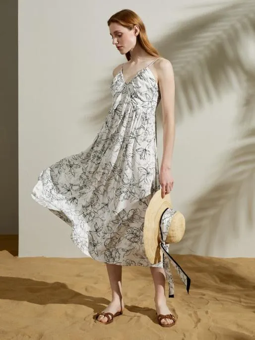 Lilysilk Floral Pattern VNeck Sleeveless Silk Dress 100 Mulberry Silk Women Jumpsuits Dresses Lilysilk Floral Pattern VNeck Sleeveless Silk Dress 100 Mulberry Silk Women Jumpsuits Dresses