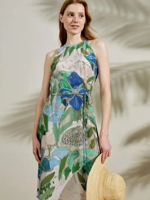 Lilysilk Floral Silk Midi Dress 8211 Elegant And Luxurious LilySilk Women Jumpsuits Dresses
