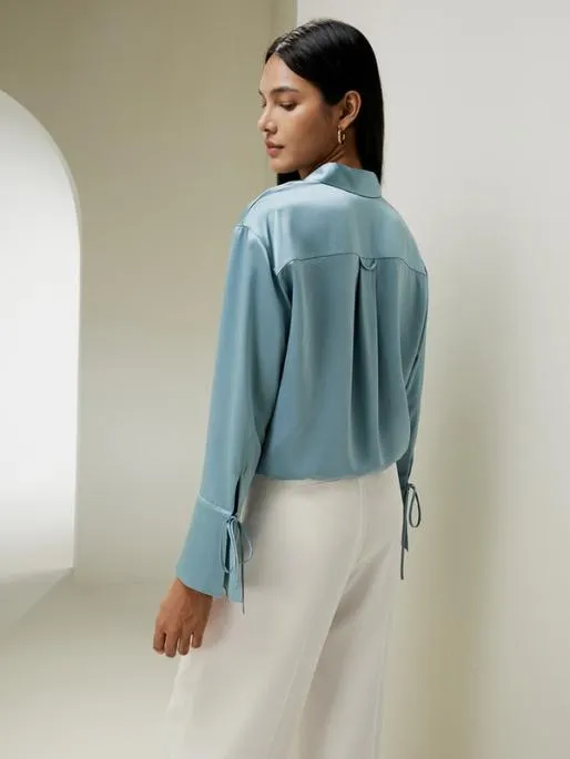 Lilysilk LILYSILK X NATASHA Silk Blouse With Drawstring Women Blouses Shirts