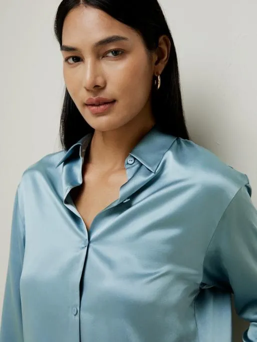 Lilysilk LILYSILK X NATASHA Silk Blouse With Drawstring Women Blouses Shirts