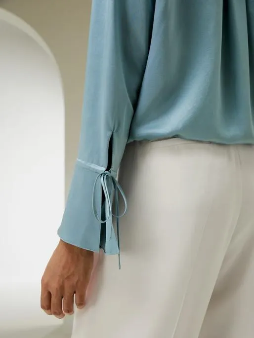 Lilysilk LILYSILK X NATASHA Silk Blouse With Drawstring Women Blouses Shirts