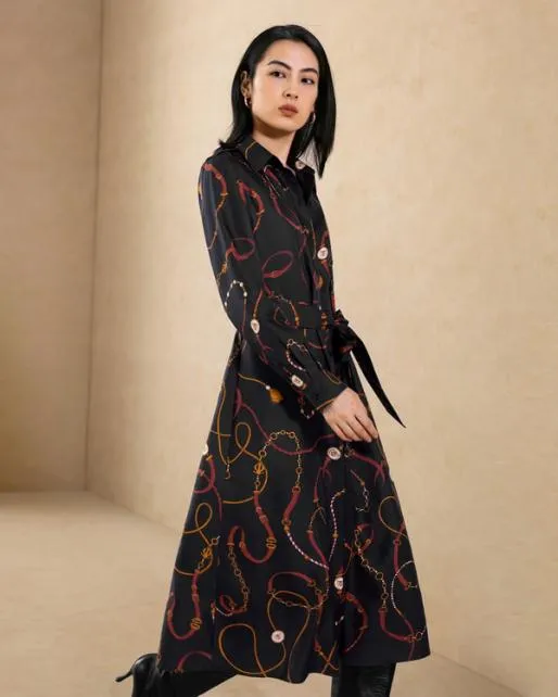 Lilysilk Louisville Print Trench Dress Women Jumpsuits Outerwear