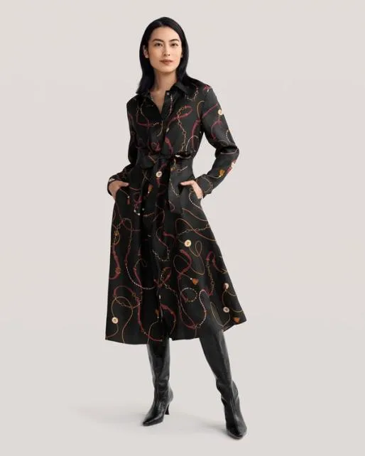Lilysilk Louisville Print Trench Dress Women Jumpsuits Outerwear
