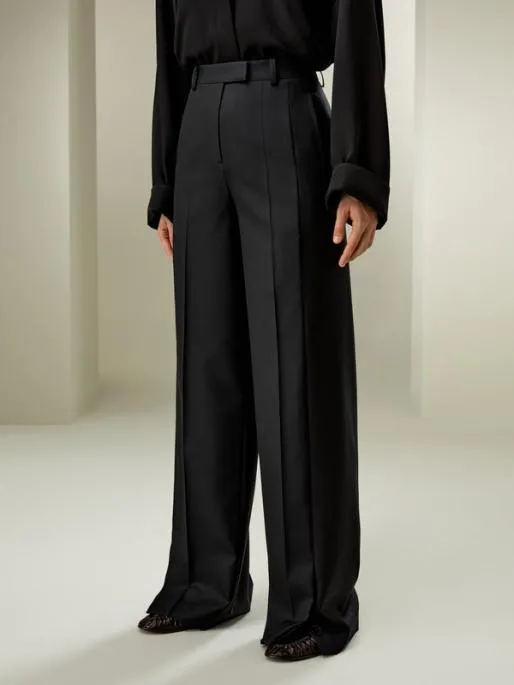 Lilysilk Machine Washable Wool Silk Blend Straight Leg Pants Women Bottoms