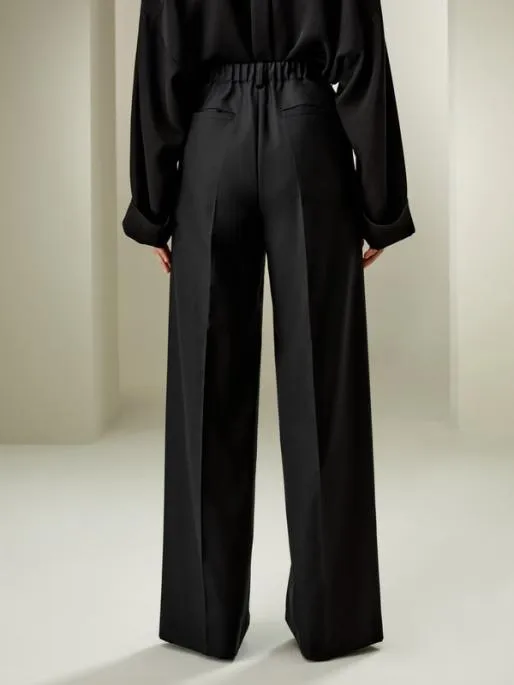 Lilysilk Machine Washable Wool Silk Blend Straight Leg Pants Women Bottoms