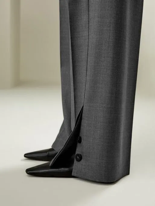 Lilysilk Machine Washable Wool Silk Blend Straight Leg Pants Women Bottoms