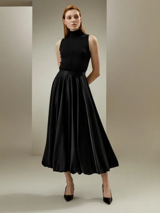 Lilysilk Maxi Bubble Umbrella Silk Skirt Women Bottoms