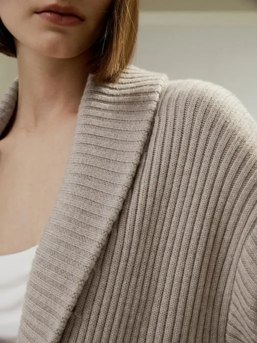 Lilysilk Merino Wool Shawl Collar Cardigan Women Jumpsuits Knitwear