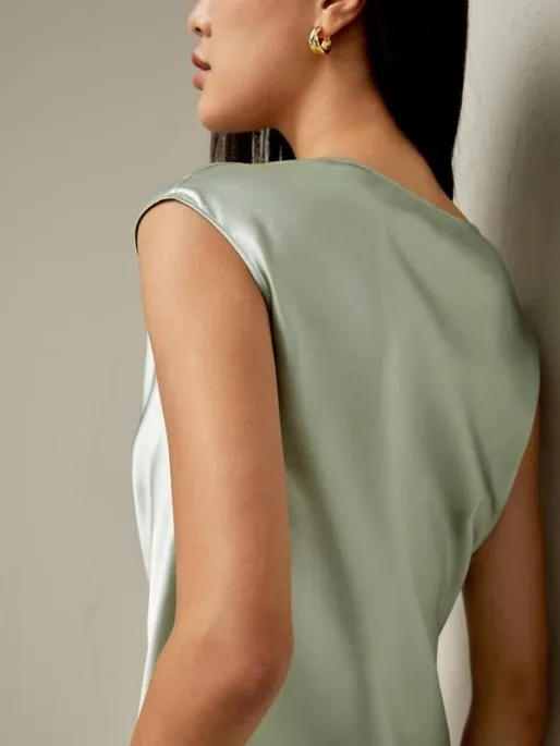 Lilysilk Minimalist Design Cowlneck Sleeveless Blouse MustHave Silk Tops Women Tops