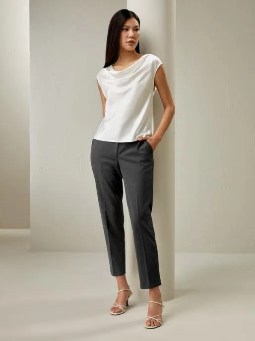 Lilysilk Minimalist Design Cowlneck Sleeveless Blouse MustHave Silk Tops Women Tops