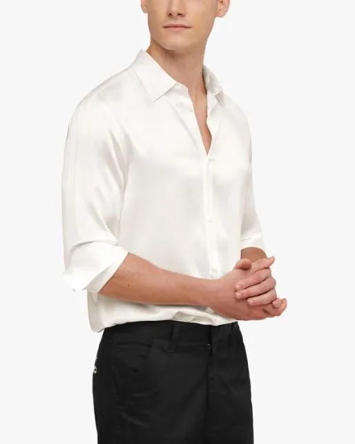 Lilysilk Mulberry Silk Basic Mens Shirt Men Shirts