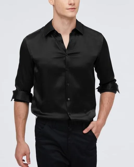 Lilysilk Mulberry Silk Basic Mens Shirt Men Shirts