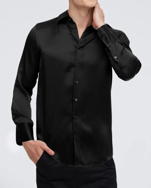 Lilysilk Mulberry Silk Basic Mens Shirt Men Shirts