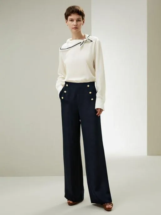 Lilysilk Nautical Collar Silk Shirt 8211 Classic Style For Women Women Blouses Shirts