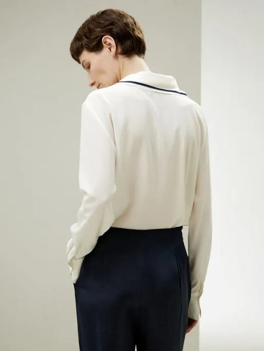 Lilysilk Nautical Collar Silk Shirt 8211 Classic Style For Women Women Blouses Shirts