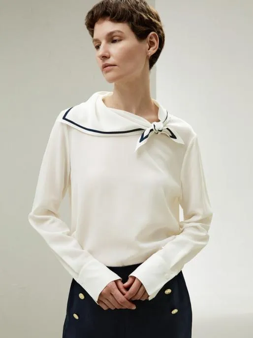 Lilysilk Nautical Collar Silk Shirt 8211 Classic Style For Women Women Blouses Shirts