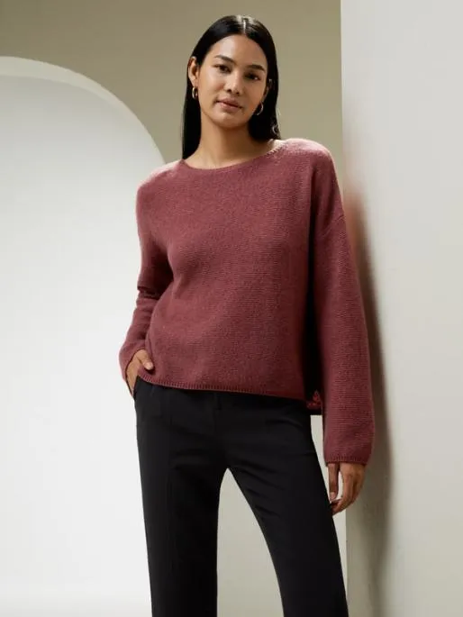 Lilysilk Relaxed Fit DropShoulder Silk Cashmere Blend Sweatshirt Women Essentials