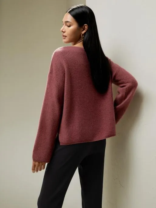 Lilysilk Relaxed Fit DropShoulder Silk Cashmere Blend Sweatshirt Women Essentials
