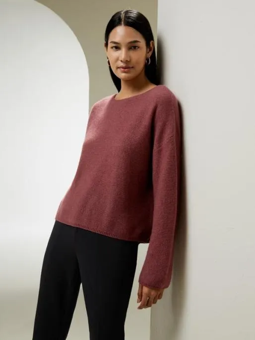 Lilysilk Relaxed Fit DropShoulder Silk Cashmere Blend Sweatshirt Women Essentials