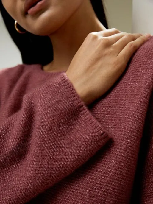 Lilysilk Relaxed Fit DropShoulder Silk Cashmere Blend Sweatshirt Women Essentials