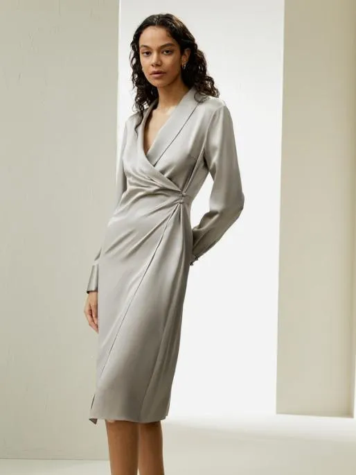 Lilysilk Shawl Collar Silk Wrap Dress Women Jumpsuits Dresses
