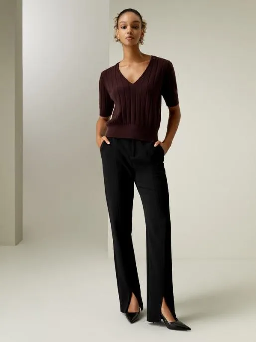 Lilysilk Short Sleeve VNeck Cashmere Tshirt Women Essentials