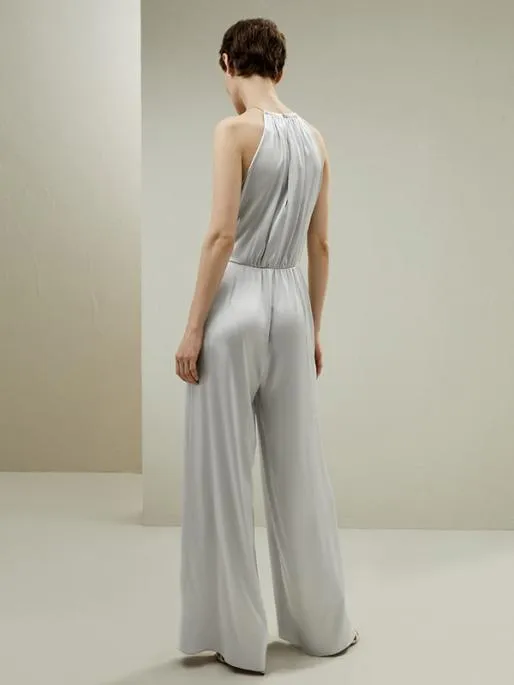 Lilysilk Stylish Silk Halter Neck Wide Leg Jumpsuit Women Jumpsuits Dresses
