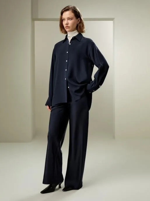 Lilysilk The One Relaxed Classic Fit Oversized Silk Shirt Women Blouses Shirts