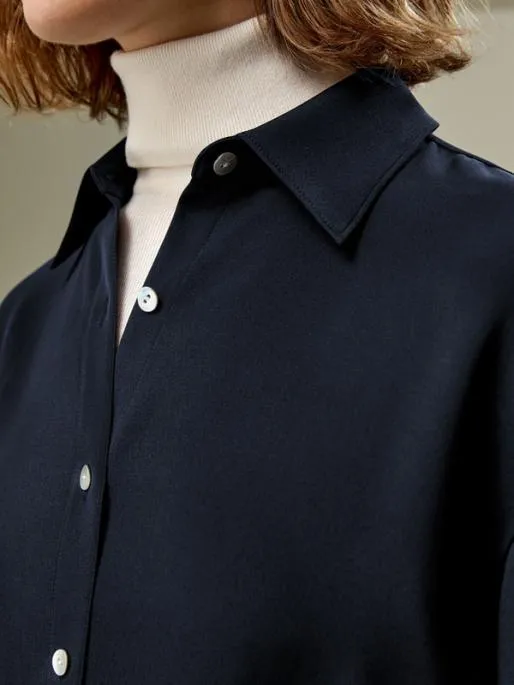 Lilysilk The One Relaxed Classic Fit Oversized Silk Shirt Women Blouses Shirts