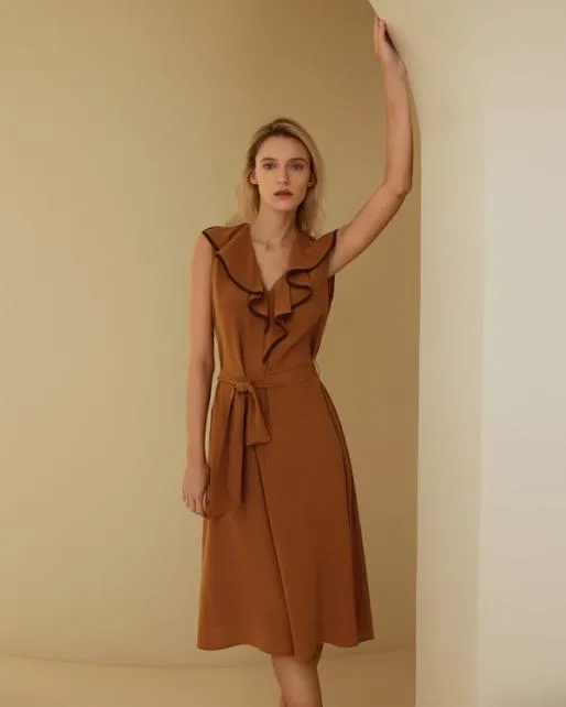 Lilysilk VNeck Sleeveless Silk Orchid Dress Women Jumpsuits Dresses