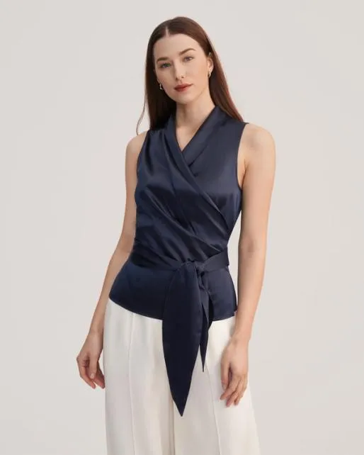 Lilysilk Women Elegant Silk Wrap Blouse Women Blouses Shirts