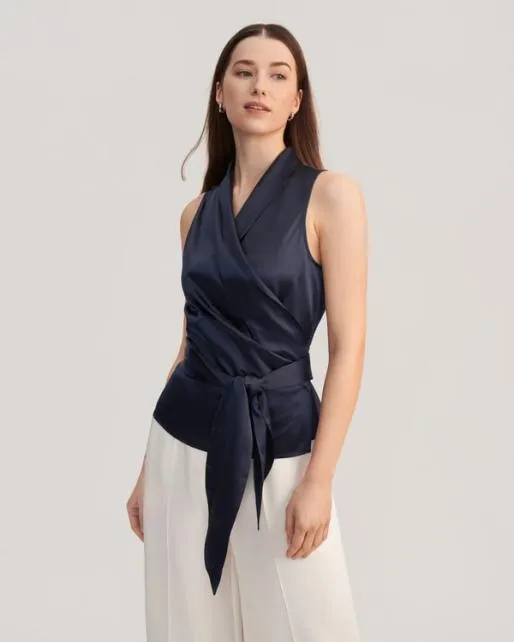 Lilysilk Women Elegant Silk Wrap Blouse Women Blouses Shirts
