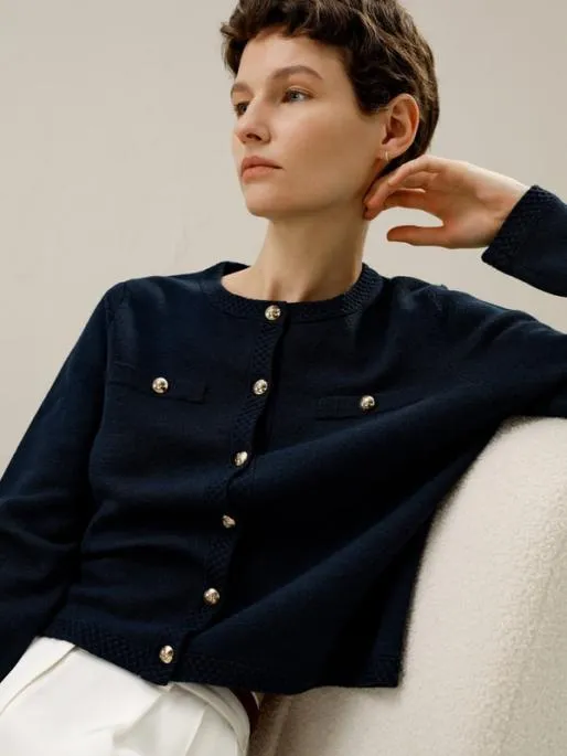 Lilysilk Womenx27s Wool ButtonFront Sweater Jacket Women Knitwear