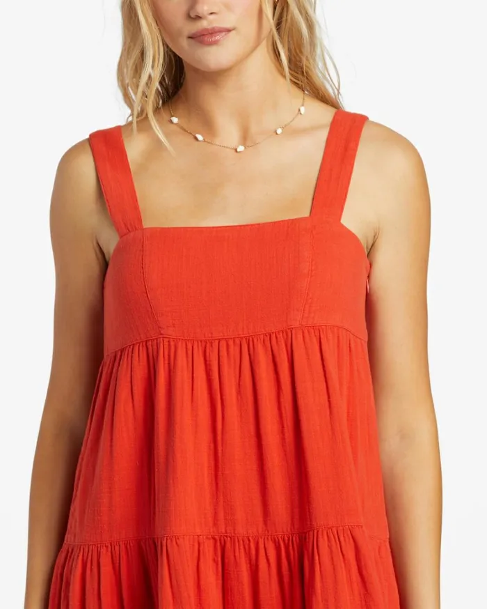 Linda Midi Dress Red Aloha Women Billabong Midi Dresses