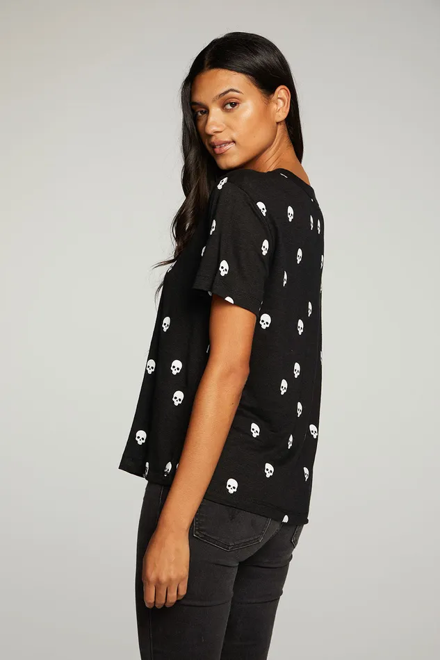 Linen Jersey Short Sleeve Crew Neck Easy Tee Womens Tops Chaser Brand