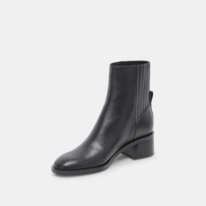 Linny H2O Wide Boots Black Leather Women Dolce Vita Boots and Booties
