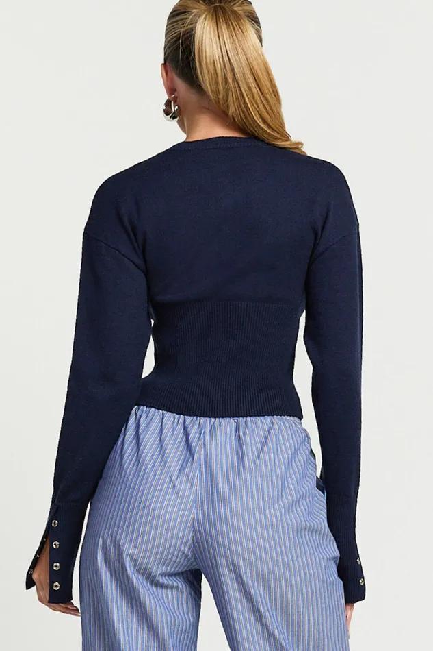 Lioness 8211 Head In The Clouds Cardigan In Navy Women Showpo Sweaters and Cardigans