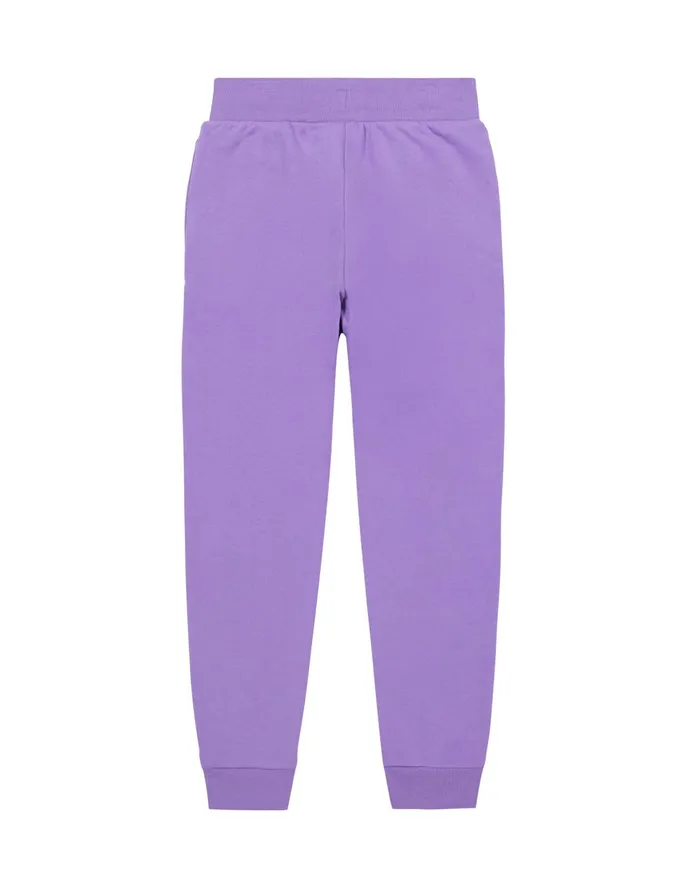 Little Girls Powerblend Joggers Glitter Script Logo Lavish Lavender Kids Champion Pants and Leggings