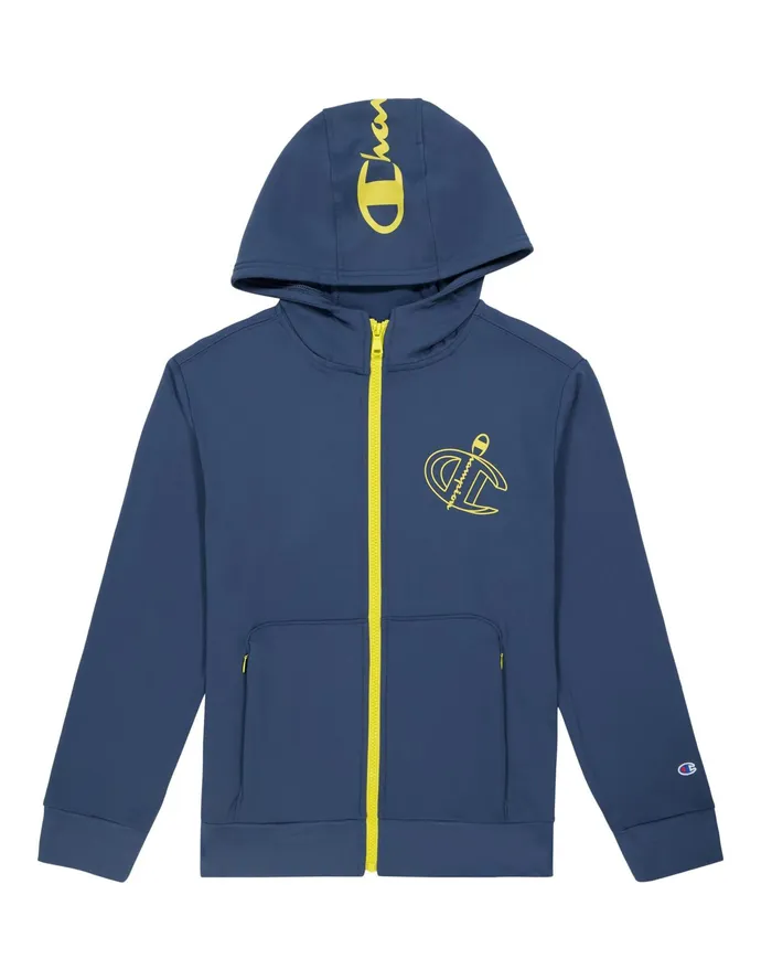 Little Kids039 Tech Fleece FullZip Hoodie Script Over Block C Elevation Blue Kids Champion Hoodies and Sweatshirts Little Kids039 Tech Fleece FullZip Hoodie Script Over Block C Elevation Blue Kids Champion Hoodies and Sweatshirts