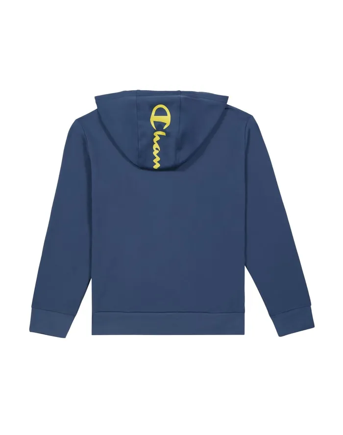 Little Kids039 Tech Fleece FullZip Hoodie Script Over Block C Elevation Blue Kids Champion Hoodies and Sweatshirts