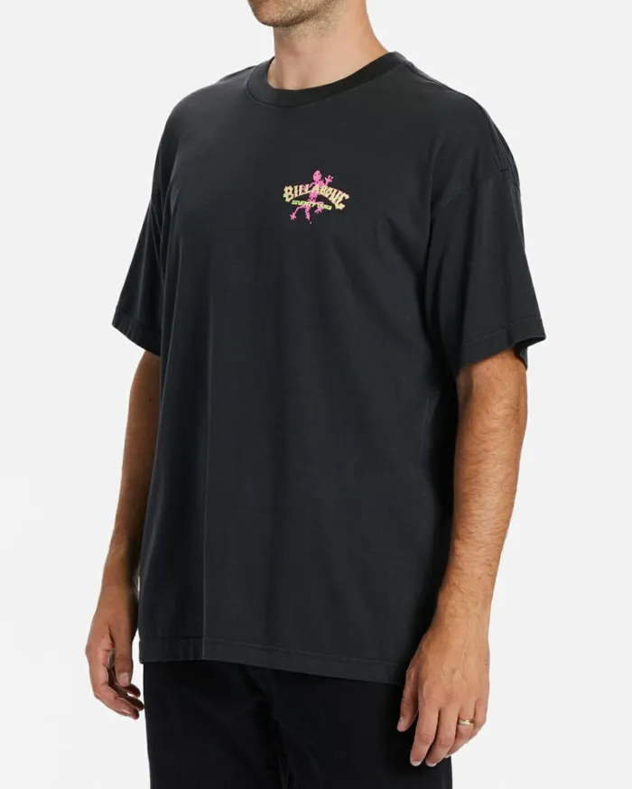 Lizards TShirt Washed Black Men Billabong TShirts