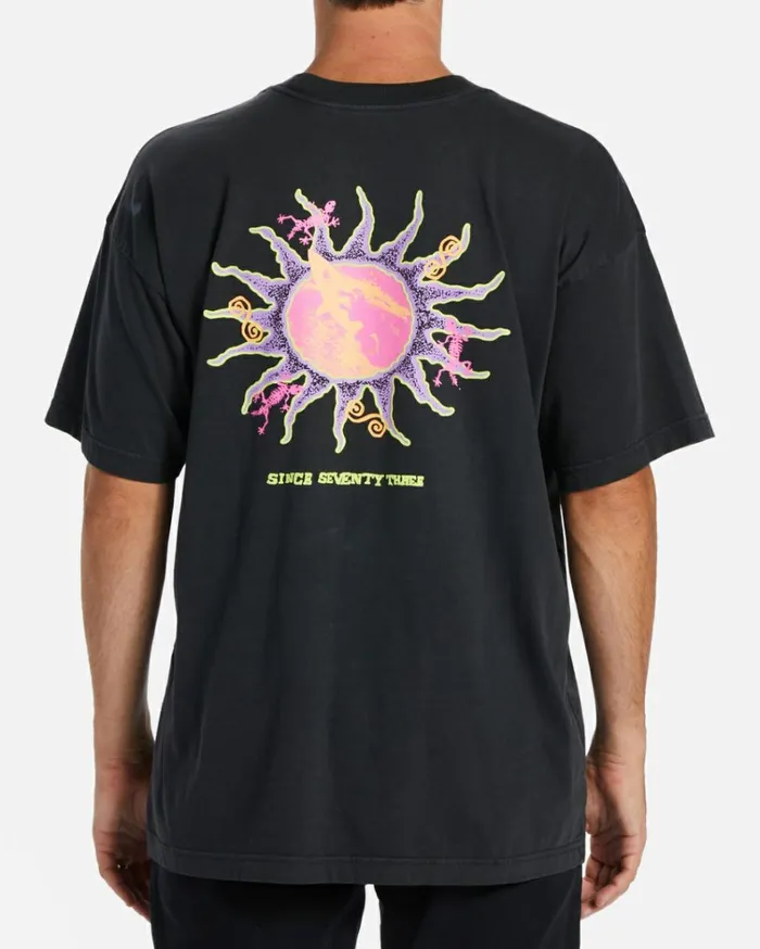 Lizards TShirt Washed Black Men Billabong TShirts