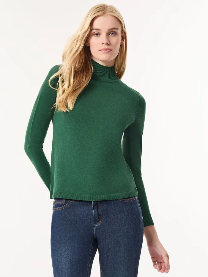 Long Sleeve Mock Neck Sweater Women Jones New York Sweaters and Cardigans